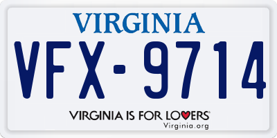 VA license plate VFX9714