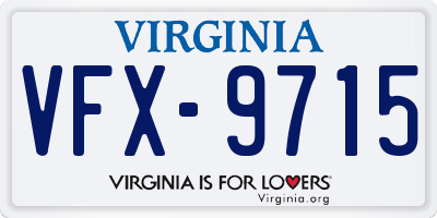 VA license plate VFX9715
