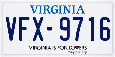 VA license plate VFX9716