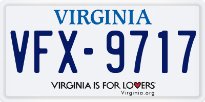 VA license plate VFX9717