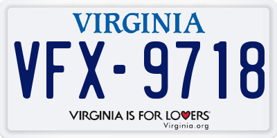 VA license plate VFX9718