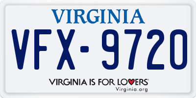 VA license plate VFX9720