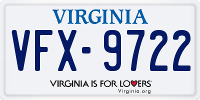 VA license plate VFX9722