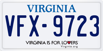 VA license plate VFX9723