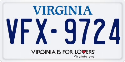 VA license plate VFX9724
