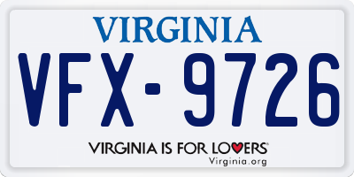 VA license plate VFX9726