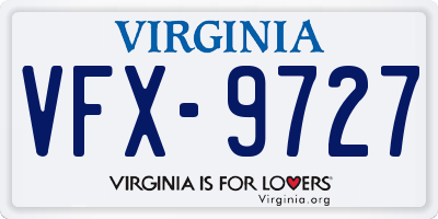 VA license plate VFX9727