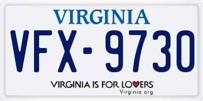 VA license plate VFX9730