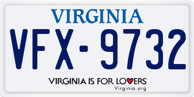 VA license plate VFX9732