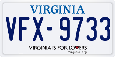 VA license plate VFX9733