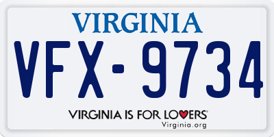 VA license plate VFX9734
