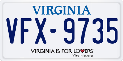 VA license plate VFX9735