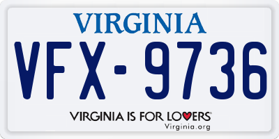VA license plate VFX9736