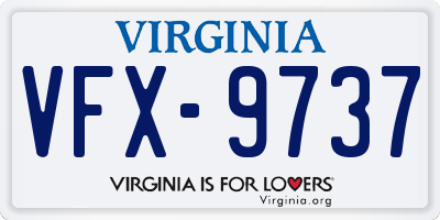 VA license plate VFX9737