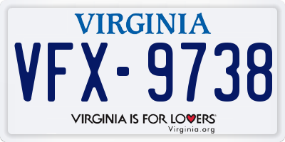 VA license plate VFX9738