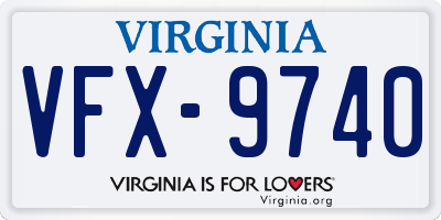 VA license plate VFX9740
