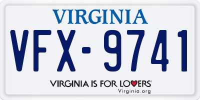 VA license plate VFX9741