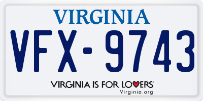 VA license plate VFX9743