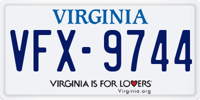 VA license plate VFX9744
