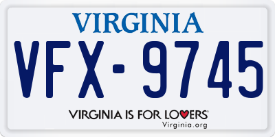 VA license plate VFX9745