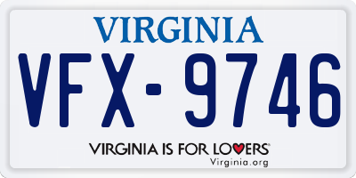 VA license plate VFX9746