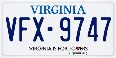 VA license plate VFX9747