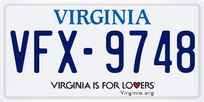 VA license plate VFX9748