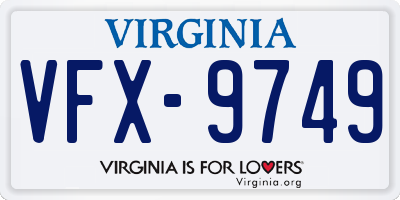 VA license plate VFX9749