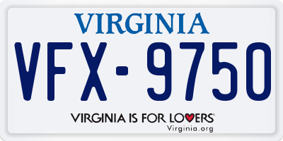 VA license plate VFX9750