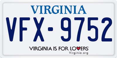 VA license plate VFX9752