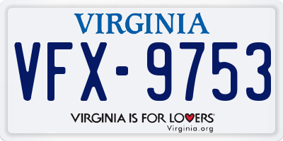 VA license plate VFX9753