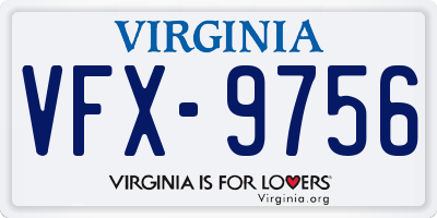 VA license plate VFX9756