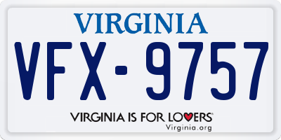 VA license plate VFX9757