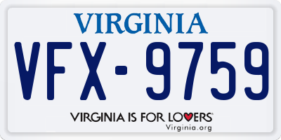 VA license plate VFX9759