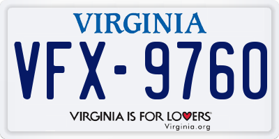 VA license plate VFX9760