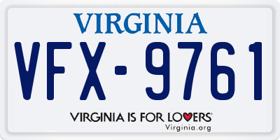 VA license plate VFX9761