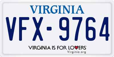 VA license plate VFX9764