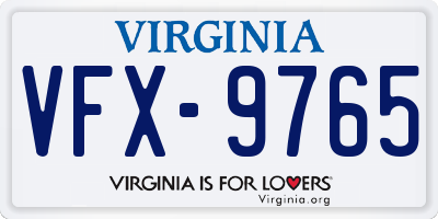VA license plate VFX9765