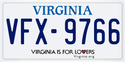 VA license plate VFX9766