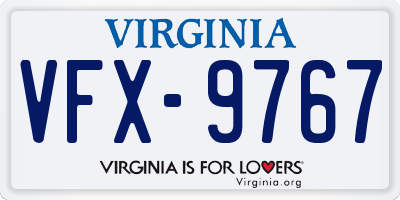 VA license plate VFX9767