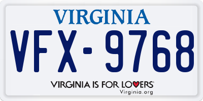 VA license plate VFX9768