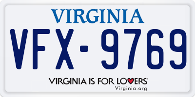 VA license plate VFX9769