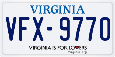 VA license plate VFX9770