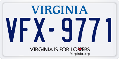 VA license plate VFX9771