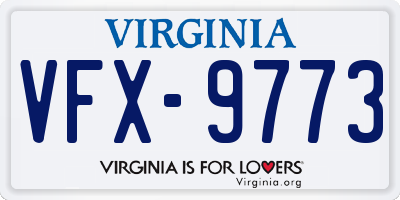VA license plate VFX9773