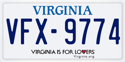 VA license plate VFX9774