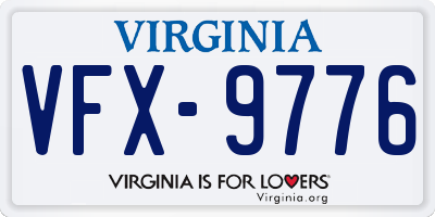 VA license plate VFX9776