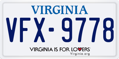 VA license plate VFX9778