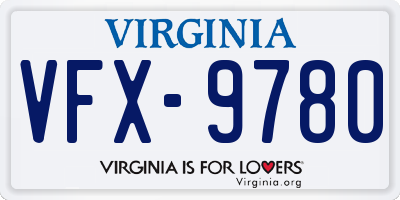 VA license plate VFX9780