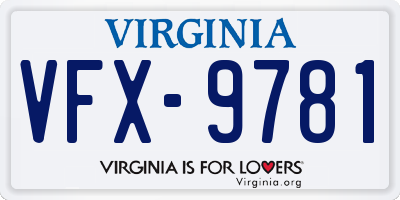 VA license plate VFX9781